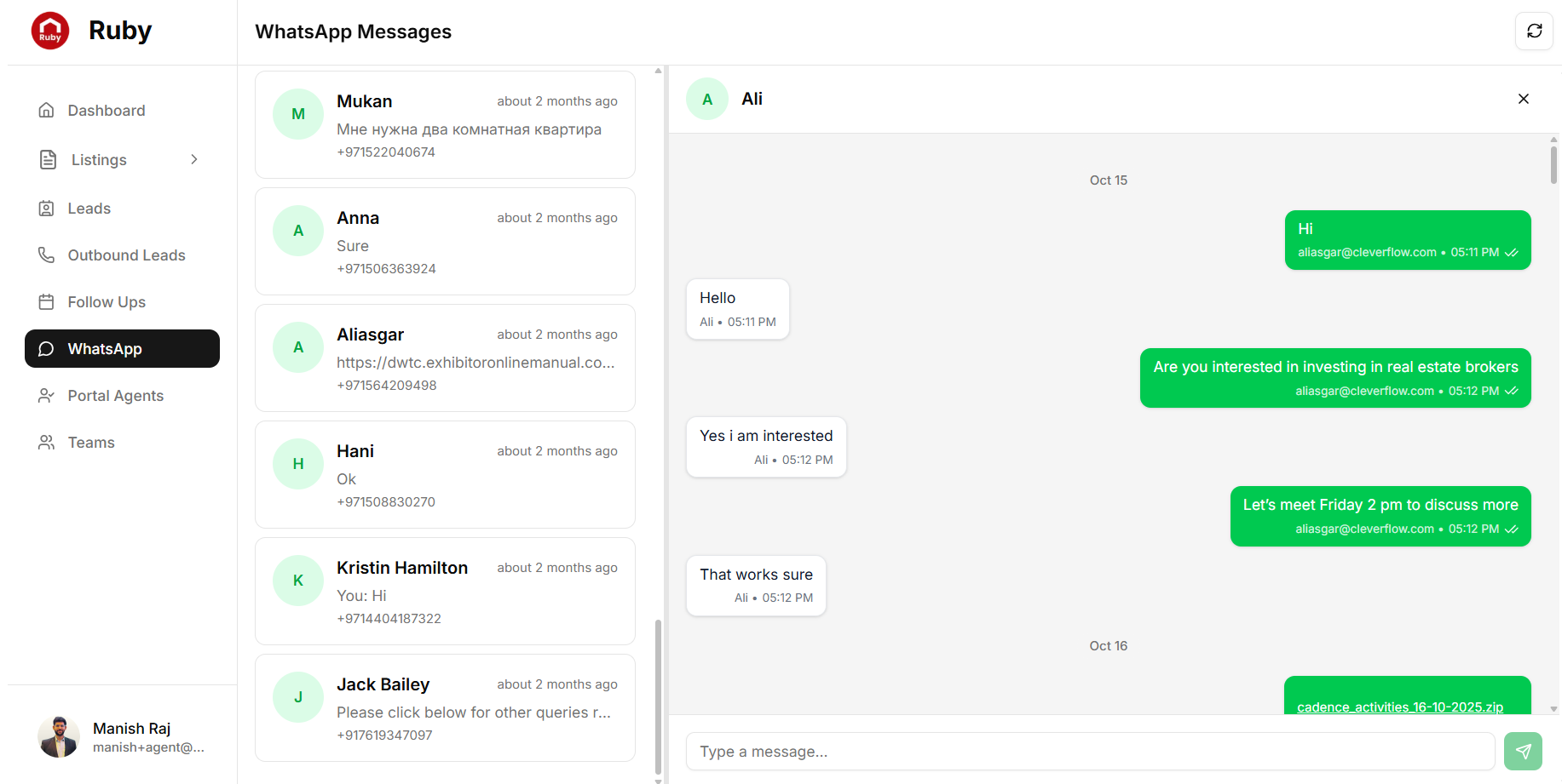 WhatsApp Integration inside Ruby CRM