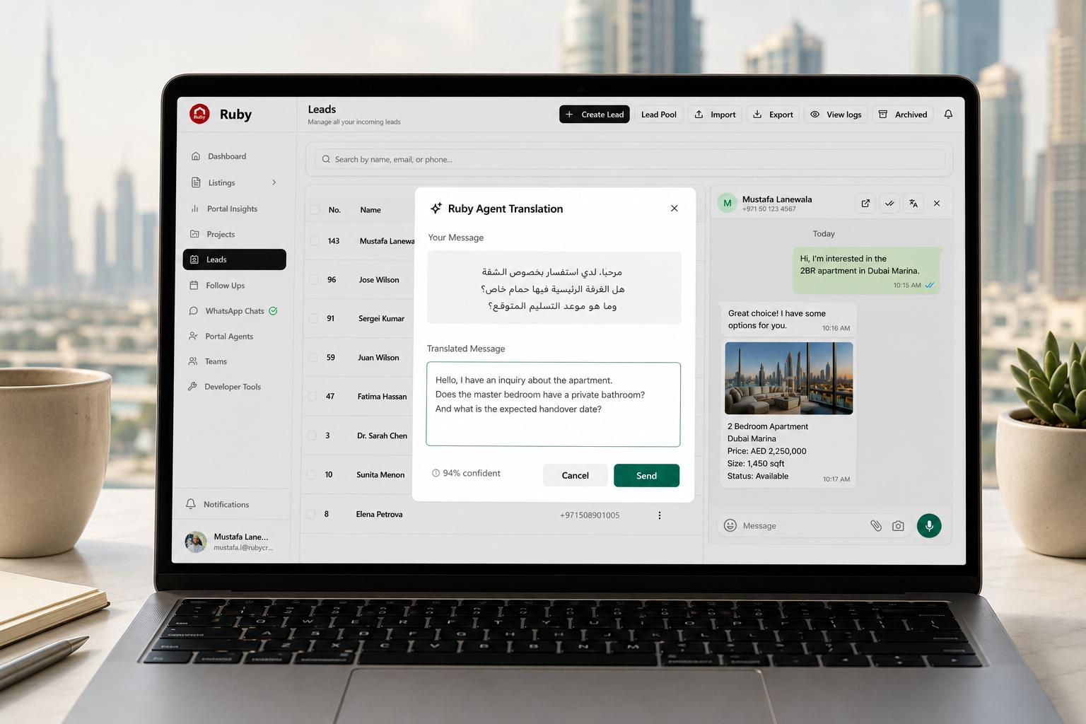 Live WhatsApp Translation in 150+ Languages: How Dubai Brokers Close International Buyers