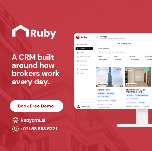 Ruby CRM team collaborating on AI-powered real estate CRM platform development in Dubai
